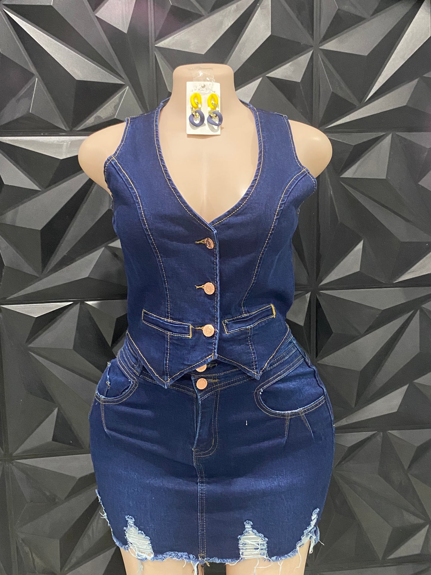 Denim Skirt Set