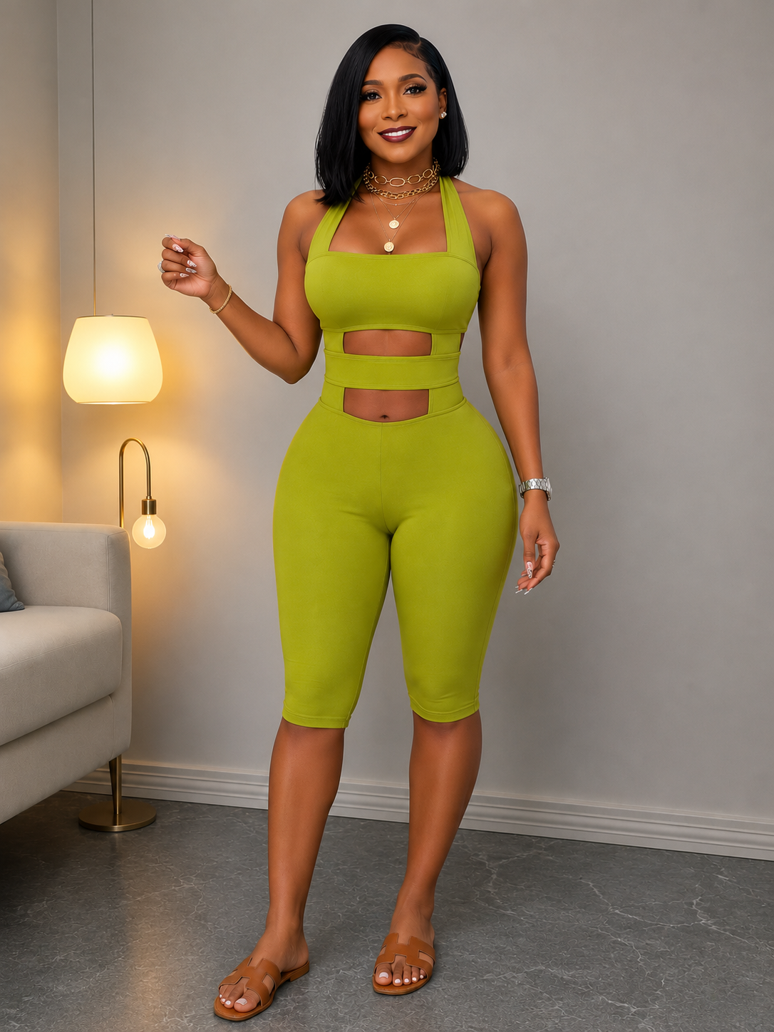 Lime Green Romper
