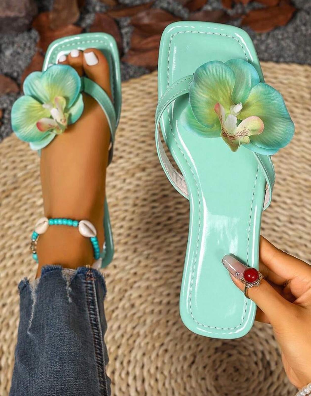 Blue Flower Sandals