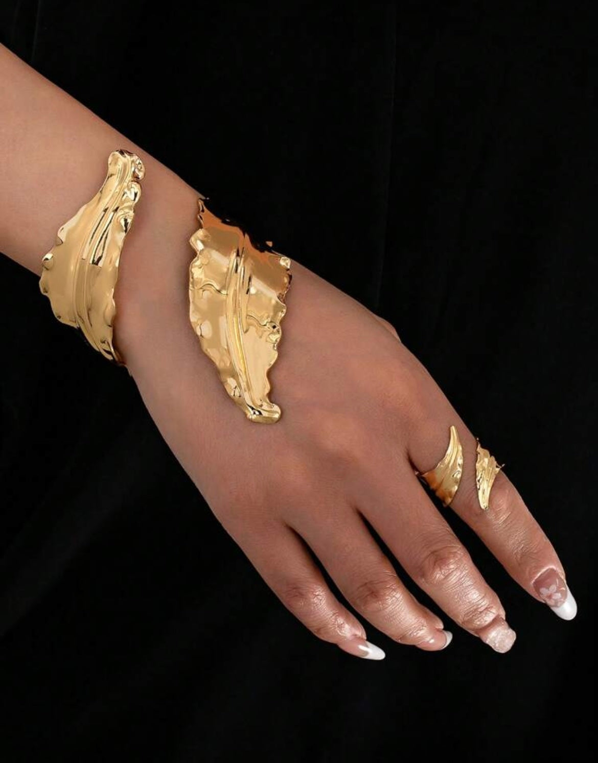 Gold Bracelet & Ring Set