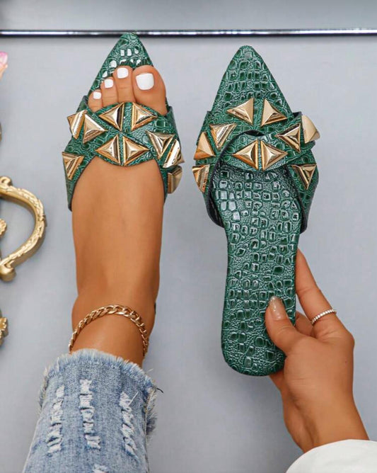 Dark Green Sandals