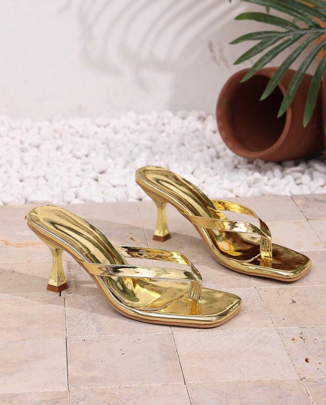 Gold Kitty Heels