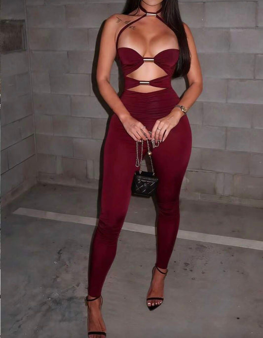 Red chic romper