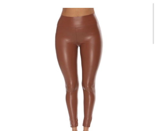Brown leather tights