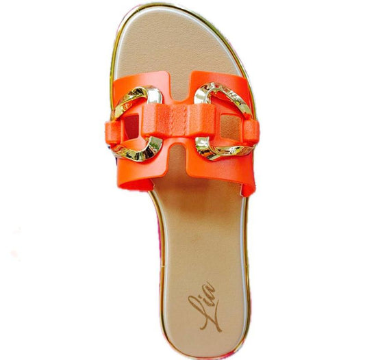 Lia orange slippers
