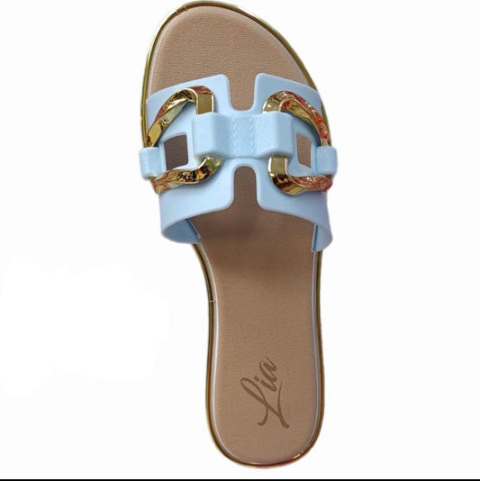 Lia light blue slippers